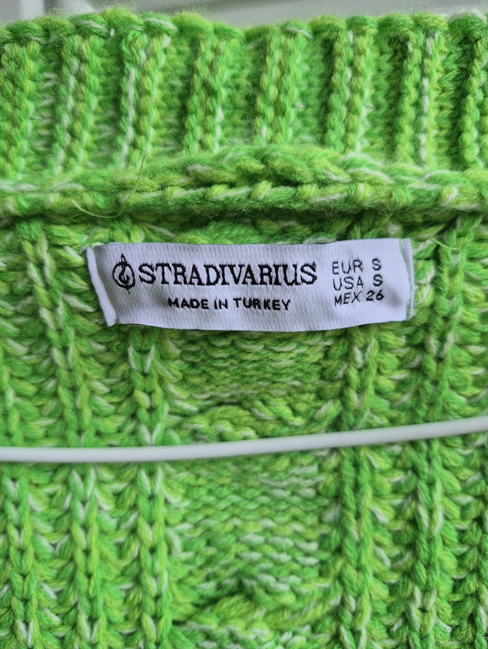 Bright Green Cropped Colorful Knit Button Front Relaxed Fit Cardigan Sweater - Picture 4 of 8